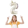 dekoracja na urodziny balon foliowy jednorozec cyfra 2 kremowy xl 46 5 dgt