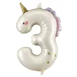 dekoracja na urodziny balon foliowy jednorozec cyfra 3 kremowy xl 46 5 dgt