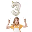 dekoracja na urodziny balon foliowy jednorozec cyfra 3 kremowy xl 46 5 dgt