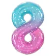 dekoracja na urodziny balon foliowy kosmos cyfra 8 teczowy galaxy 31 dgt