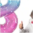 dekoracja na urodziny balon foliowy kosmos cyfra 8 teczowy galaxy 31 dgt