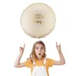 dekoracja na urodziny balon foliowy wszystkiego najlepszego kremowy matowy 18 rnd