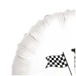 dekoracja na urodziny balon foliowy zuzel mistrz toru bialy do girland motocykl 18 rnd