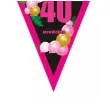 dekoracja na urodziny baner girlanda papierowa liczba 40 baloniki czarno rozowy 3 6 m