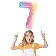 dekoracja na urodziny duzy balon foliowy cyfra 7 teczowa do girlandy jubileusz 39 dgt