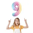 dekoracja na urodziny duzy balon foliowy cyfra 9 teczowa do girlandy jubileusz 39 dgt