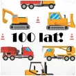 dekoracja na urodziny fana budowy balon foliowy pojazdy budowlane 100 lat 18 rnd