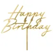 dekoracja na urodziny osiemnastke akrylowy topper na tort happy birthday zloty brokatowy