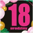 dekoracja na urodziny osiemnastke topper papierowy na tort liczba 18 baloniki 18 5 x 11 cm