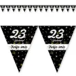 dekoracja na urodziny personalizowany baner glamour birthday girlanda papierowa czarna 3 6 m