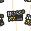 dekoracja na urodziny pikery bosski 70 latek ozdobne szpilki na muffinki babeczki 6 szt