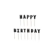dekoracja na urodziny swieczki tortowe happy birthday czarne ozdoba na tort 7 cm 13 szt