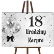dekoracja na urodziny tablica powitalna dowolne urodziny twoje imie zloto czarna srebrna gotycka
