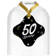 dekoracja na urodziny zawieszki na alokohol liczba 50 czarno zlota glamour 10 szt