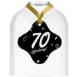 dekoracja na urodziny zawieszki na alokohol liczba 70 czarno zlota glamour 10 szt