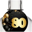 dekoracja na urodziny zawieszki na alokohol liczba 80 czarno zlota glamour 10 szt