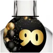 dekoracja na urodziny zawieszki na alokohol liczba 90 czarno zlota glamour 10 szt