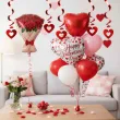 dekoracja na walentynki swiderki wiszace serca czerwony metalik partydeco 5 szt