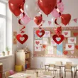 dekoracja na walentynki wesele swiderki wiszace serca czerwony metalik partydeco 5 szt