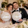 dekoracja na wesele prezent na slub balon foliowy maz imie personalizacja bialy zloty 18