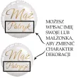 dekoracja na wesele prezent na slub balon foliowy maz imie personalizacja bialy zloty 18
