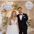 dekoracja na wesele prezent na slub balon foliowy maz imie personalizacja bialy zloty 18