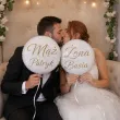 dekoracja na wesele prezent na slub balon foliowy maz imie personalizacja bialy zloty 18