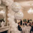 dekoracja na wesele prezent na slub balon foliowy maz imie personalizacja bialy zloty 18