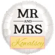 dekoracja na wesele prezent na slub balon foliowy mr mrs nazwisko personalizacja bialy 18