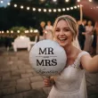 dekoracja na wesele prezent na slub balon foliowy mr mrs nazwisko personalizacja bialy 18