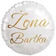 dekoracja na wesele prezent na slub balon foliowy zona imie personalizacja bialy zloty 18