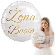 dekoracja na wesele prezent na slub balon foliowy zona imie personalizacja bialy zloty 18