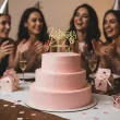 dekoracja na wieczor panienski topper na tort personalizacja imie zloty lustrzany 16 5 x 11 cm