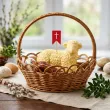 dekoracja na wielkanoc do swieconki pikery szpilki ozdobne choragiewka krzyz do baranka x6