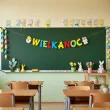 dekoracja na wielkanoc zajaca girlana papierowa baner wielkanocna radosc kurczak 2 m