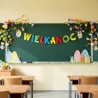 dekoracja na wielkanoc zajaca girlana papierowa baner wielkanocna radosc kurczak 2 m