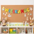 dekoracja na wielkanoc zajaca girlana papierowa baner wielkanocna radosc kurczak 2 m