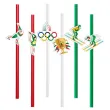dekoracja na zimowe igrzyska olimpijskie slomki papierowe wlochy 2026 6 szt
