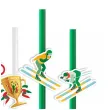dekoracja na zimowe igrzyska olimpijskie slomki papierowe wlochy 2026 6 szt