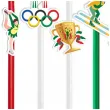 dekoracja na zimowe igrzyska olimpijskie slomki papierowe wlochy 2026 6 szt