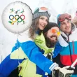 dekoracja na zimowe igrzyska plimpijskie balon foliowy wlochy 2026 bialy 18 rnd