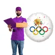dekoracja na zimowe igrzyska plimpijskie balon foliowy wlochy 2026 bialy 18 rnd