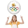 dekoracja na zimowe igrzyska plimpijskie balon foliowy wlochy 2026 bialy 18 rnd