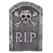 dekoracja nagrobek z czaszka rip szara amscan 31 cm