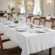 dekoracja nakrycie stolu na komunie wesele chrzest obrus materialowy plamoodporny bialy matowy