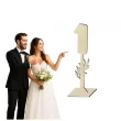 dekoracja numer na stol 1 drewno 24 cm