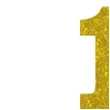 dekoracja numer na stol 1 zloty brokat 19 cm