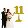 dekoracja numer na stol 11 zloty brokat 19 cm