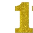 dekoracja numer na stol 11 zloty brokat 19 cm