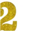 dekoracja numer na stol 12 zloty brokat 19 cm